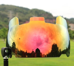 Universal American Football Helmet Visor Rainbow Chrome Eye Shield Visor with Clips(Golden red)