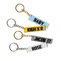 Crafted Memories Personalised License Plate Keychain – Custom Mini Number Plate Key Ring with Name or Text – Ideal for New Car Owners, Gifts, or Just Passed Drivers