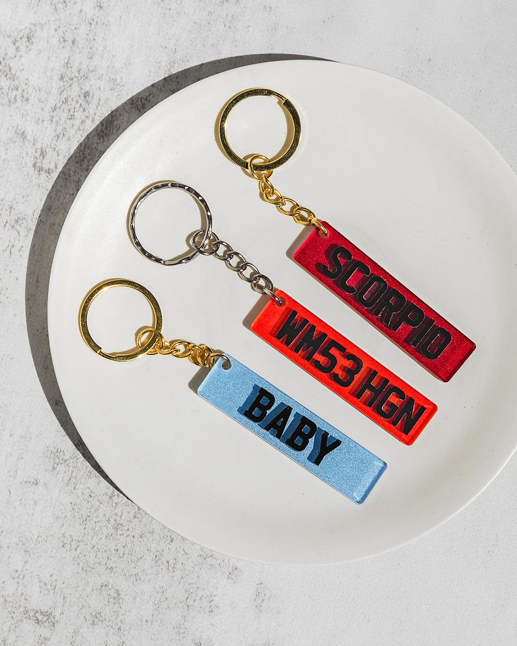 Crafted Memories Personalised License Plate Keychain – Custom Mini Number Plate Key Ring with Name or Text – Ideal for New Car Owners, Gifts, or Just Passed Drivers