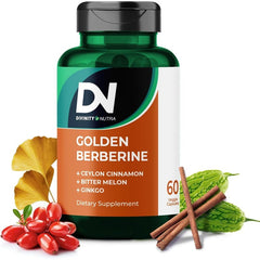 Divinity Nutra Berberine 1500mg Supplement – 4-in-1 Glucose Support with Ceylon Cinnamon, Bitter Melon & Ginkgo, 60 Capsules