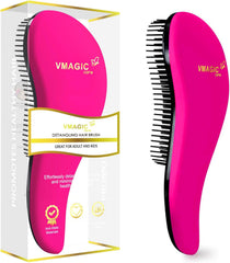 Detangling Hair Brush – Gently Glides Through Knots for Smooth, Tangle-Free Hair – Ideal for Wet or Dry Use – Perfect for Women, Men, Girls & Boys – Rose Red