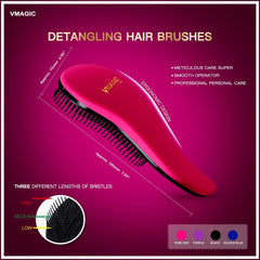Detangling Hair Brush – Gently Glides Through Knots for Smooth, Tangle-Free Hair – Ideal for Wet or Dry Use – Perfect for Women, Men, Girls & Boys – Rose Red