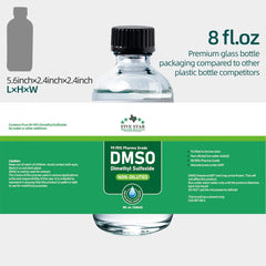 Dimethyl Sulfoxide (DMSO) 99.95% Pure – 8 oz Pharma Grade Liquid, Undiluted & Odorless, Premium Glass Bottle