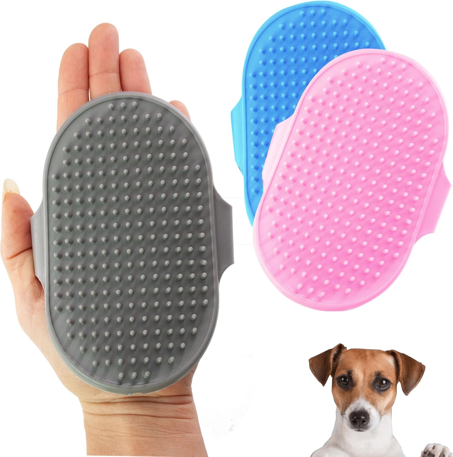 Rubber Pet Grooming Mitt – Flexible Deshedding Glove for Wet or Dry Use, Removes Loose Fur & Stimulates Skin – Ideal for Dogs, Cats & Rabbits with Medium, Short, or Curly Hair