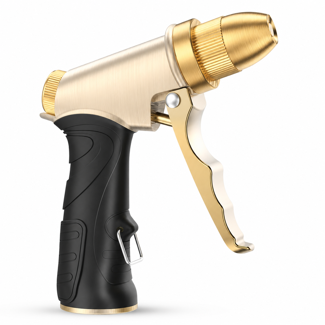 Heavy-Duty Metal Garden Hose Nozzle for Watering – 4 Spray Patterns for Car Wash & Yard Cleaning