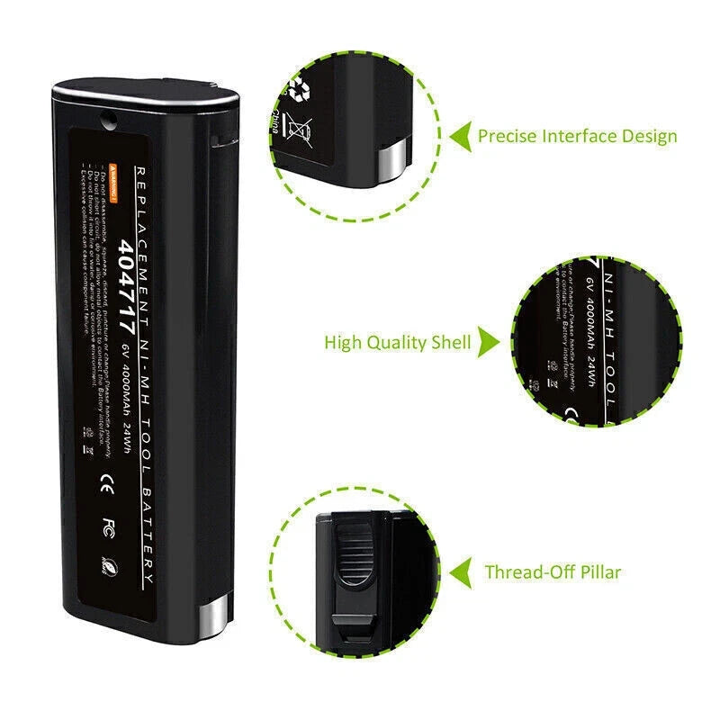 2 Pack 6V Ni-MH Replacement Battery for Paslode Nailers – Compatible with 404717, 902000, 900400, 900420, 900600