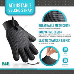 KENNELS & KATS Pet Grooming Glove – Premium Deshedding Brush Mitt with 260 Tips for Dogs, Cats, Rabbits & Horses – Ideal for Long, Short, or Curly Hair