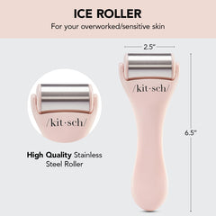 Kitsch Facial Ice Roller – Cooling Face & Eye Massager for Puffiness Relief, Pink