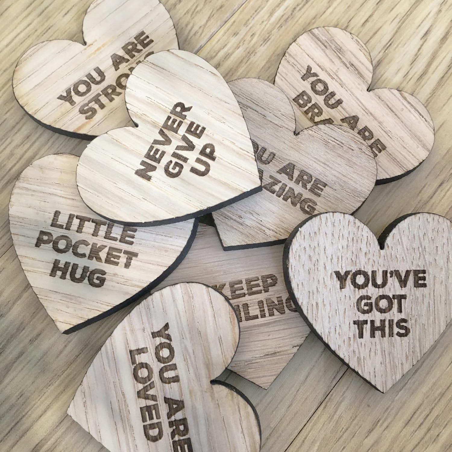 Pocket Hug Wooden Heart Token – "You've Got This" Rainbow Affirmation Card – Small Positive Keepsake for Wallet or Purse – Just for You Gift