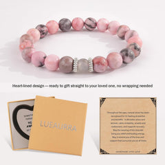 Lueaurra Natural Stone Healing Crystal Bracelet – Thoughtful Gift for Women, Teens, Mum, Daughter, Sister, or Best Friend – Unique Friendship & Birthday Gift Idea