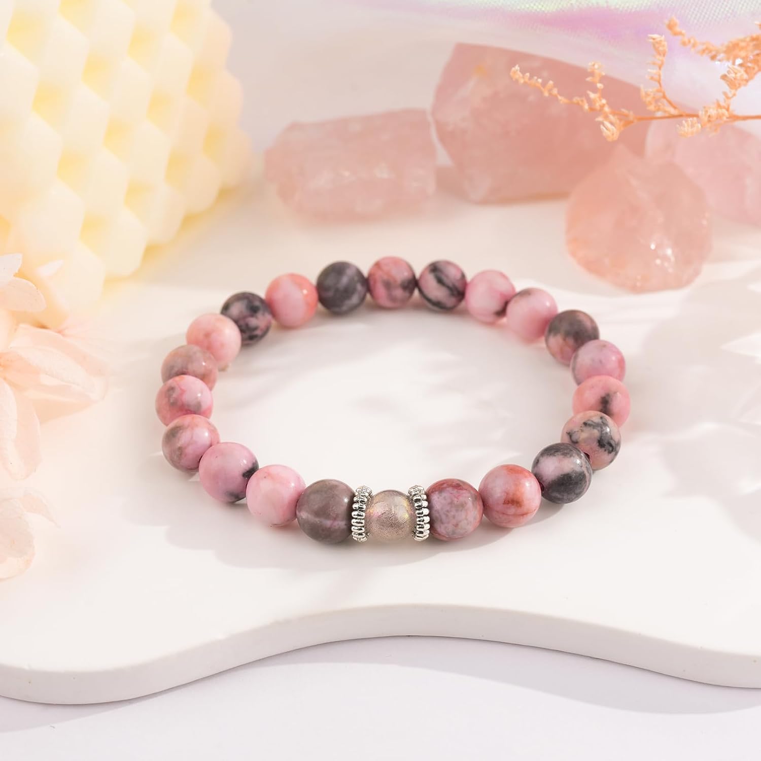 Lueaurra Natural Stone Healing Crystal Bracelet – Thoughtful Gift for Women, Teens, Mum, Daughter, Sister, or Best Friend – Unique Friendship & Birthday Gift Idea