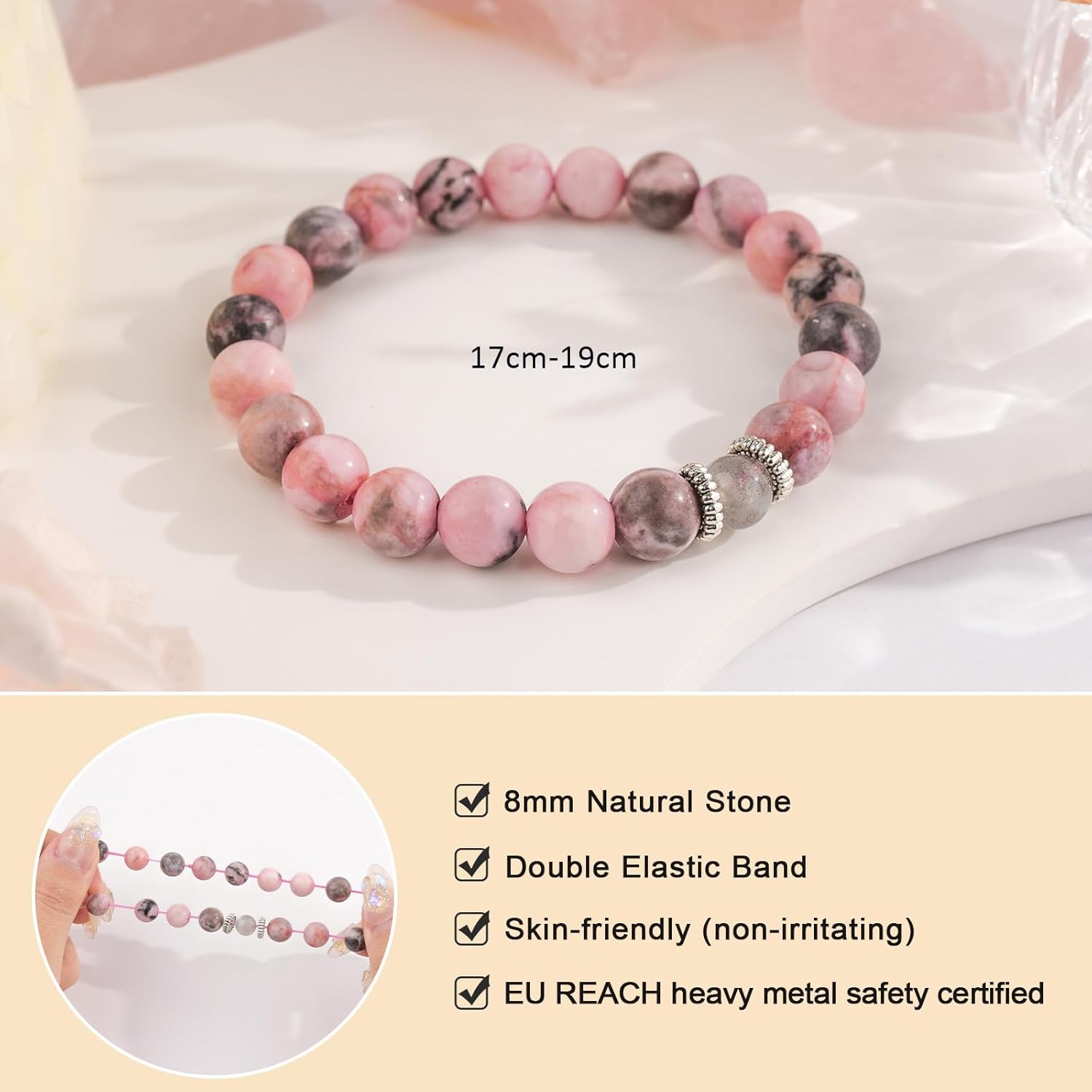 Lueaurra Natural Stone Healing Crystal Bracelet – Thoughtful Gift for Women, Teens, Mum, Daughter, Sister, or Best Friend – Unique Friendship & Birthday Gift Idea