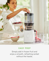 Nama J2 Juicer Sorbet Attachment – Frozen Treat Maker Accessory, BPA-Free Stainless Steel, Easy to Assemble & Clean