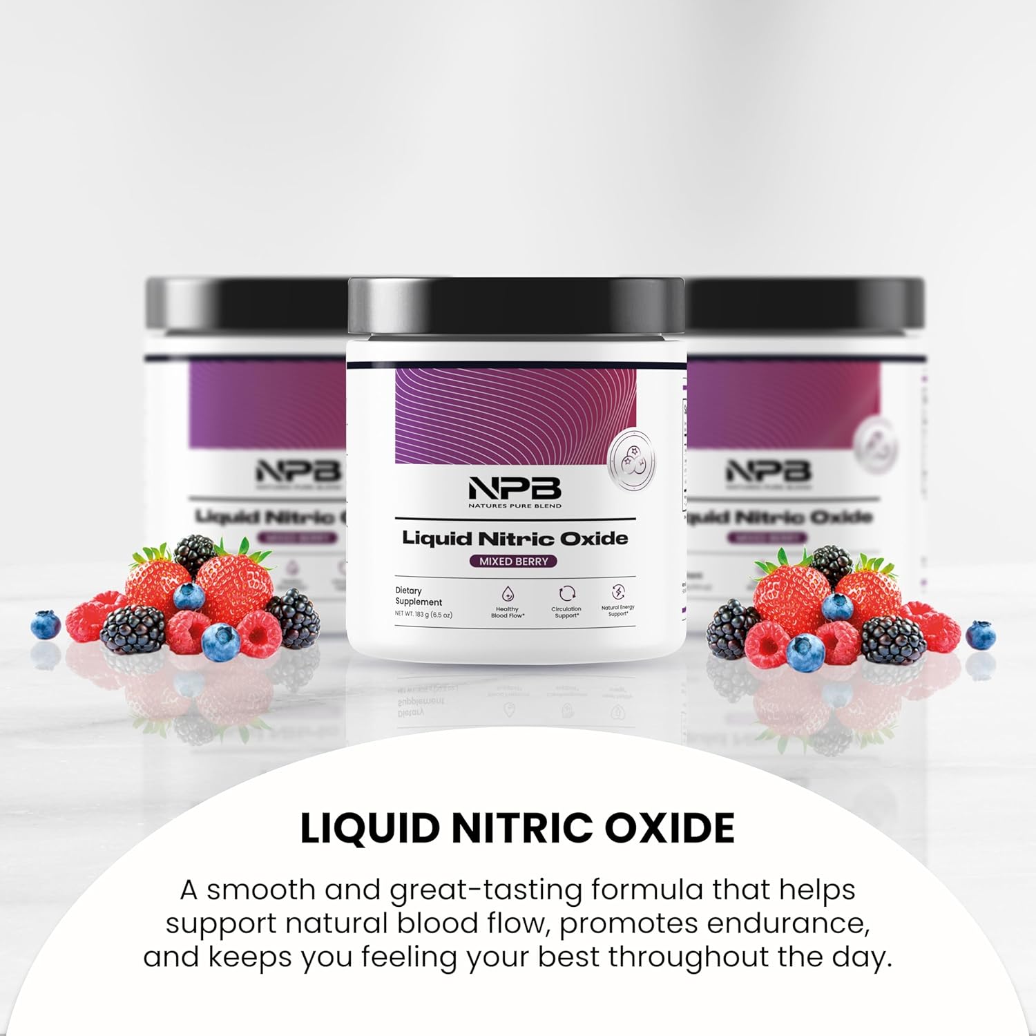 Nature's Pure Blend Liquid Nitric Oxide Supplements for Men – L-Arginine Powder – Nitric Oxide Booster & Circulation Supplement – Blood Flow Support, L Arginine and L Citrulline – 5000 MG