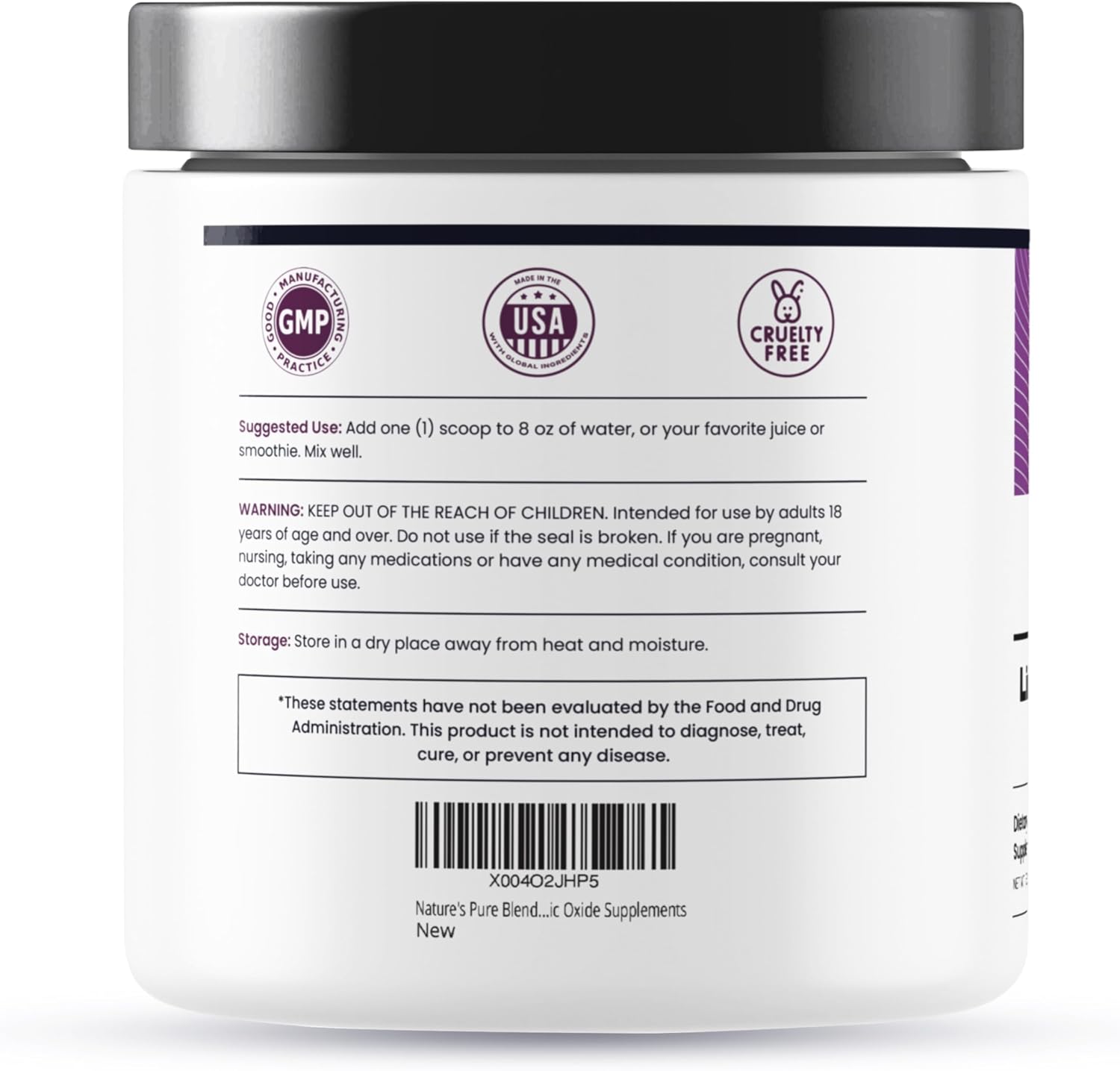 Nature's Pure Blend Liquid Nitric Oxide Supplements for Men – L-Arginine Powder – Nitric Oxide Booster & Circulation Supplement – Blood Flow Support, L Arginine and L Citrulline – 5000 MG