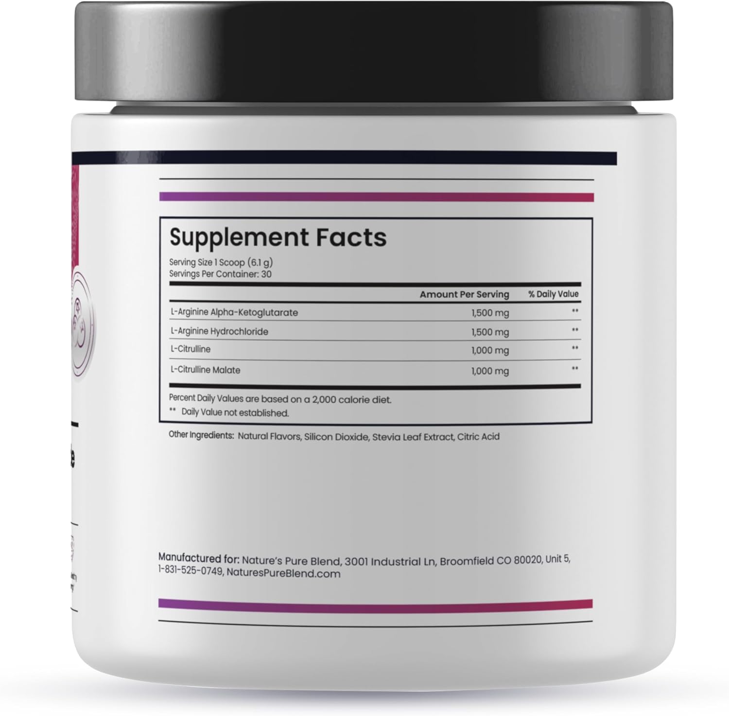 Nature's Pure Blend Liquid Nitric Oxide Supplements for Men – L-Arginine Powder – Nitric Oxide Booster & Circulation Supplement – Blood Flow Support, L Arginine and L Citrulline – 5000 MG