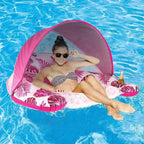 Amazon cross-border supply 110cm backrest leaf print enlarged swimming ring, water inflatable lounge chair floating batch