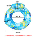 Amazon cross-border supply 110cm backrest leaf print enlarged swimming ring, water inflatable lounge chair floating batch