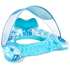 Amazon cross-border supply 110cm backrest leaf print enlarged swimming ring, water inflatable lounge chair floating batch