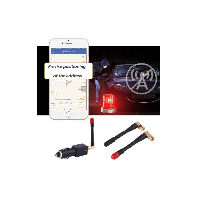 Portable Car GPS Blocker & Anti-Tracking Device with Antenna, Fuse Panel Connectors, and Spanners – Black