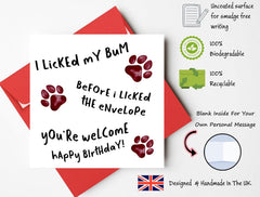Printperfect Funny Birthday Card from the Dog – Hilarious Gift for Dog Mum, Dad, Partner or Pet Lover