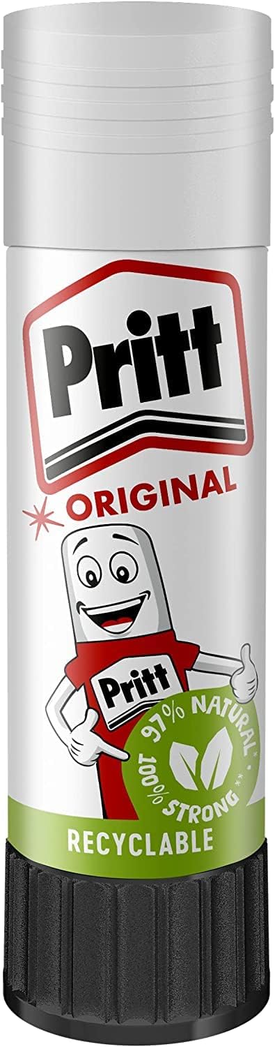 Pritt Glue Stick 22g, Pack of 3 – Child-Safe Craft Glue for School, Office & Art Projects with Strong Hold