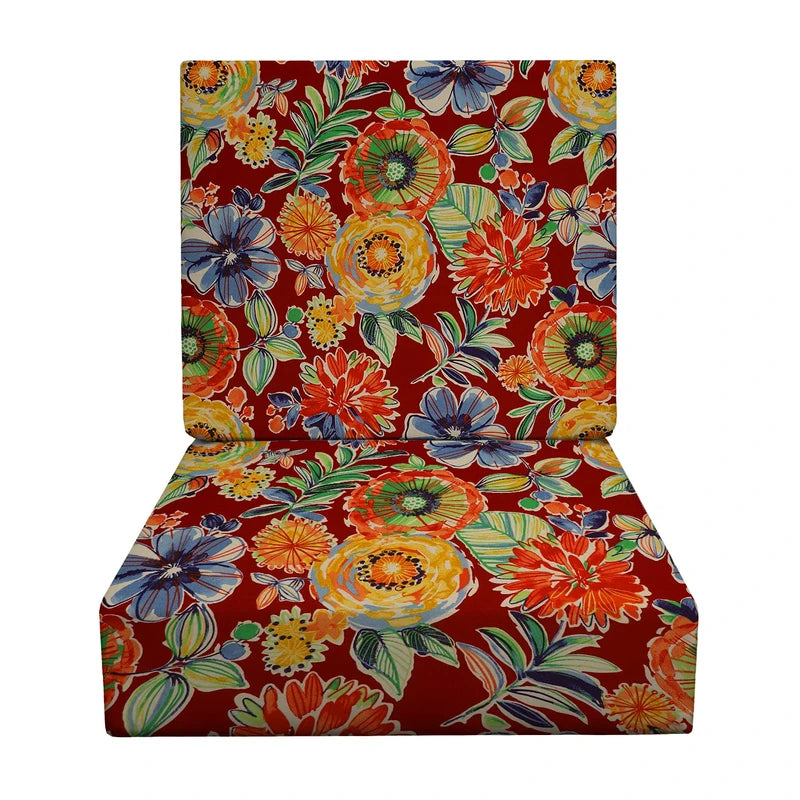 RSH Décor Deep Seating Chair Cushion Set – 23” x 24” All-Weather Outdoor Foam Cushions in Spun Fabric, Colsen Berry