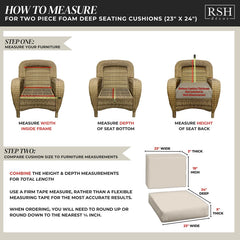 RSH Décor Deep Seating Chair Cushion Set – 23” x 24” All-Weather Outdoor Foam Cushions in Spun Fabric, Colsen Berry