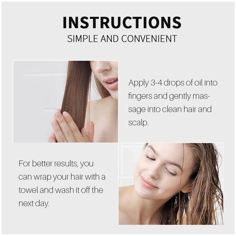Rice Water Hair Growth Oil & Strengthening Serum – Nourishing Treatment for Thinning, Dry, or Damaged Hair – Promotes Stronger, Thicker, Longer Hair for Men & Women