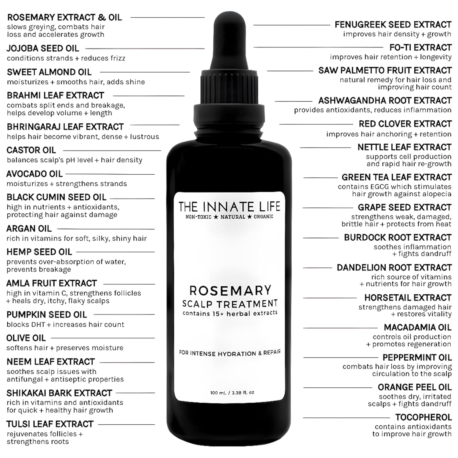 Rosemary Scalp Treatment | Nourish with Rosemary Oil, Strengthen Follicles, Hydrate Scalp, Prevent Hair Loss, Ideal for Healthier Hair - Organic Hair Care Solution