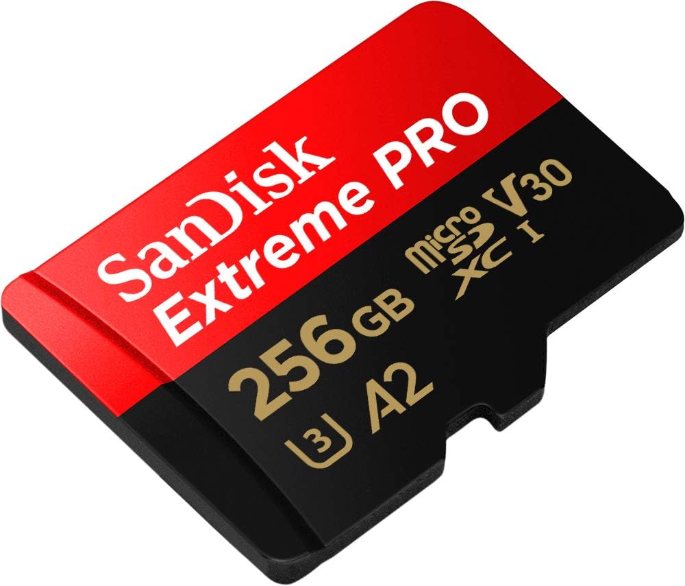 SanDisk Extreme PRO 256GB microSD UHS-I Card with Adapter – Up to 200MB/s, A2, U3, Class 10 – for Smartphones, Action Cams, and Drones + RescuePRO Deluxe