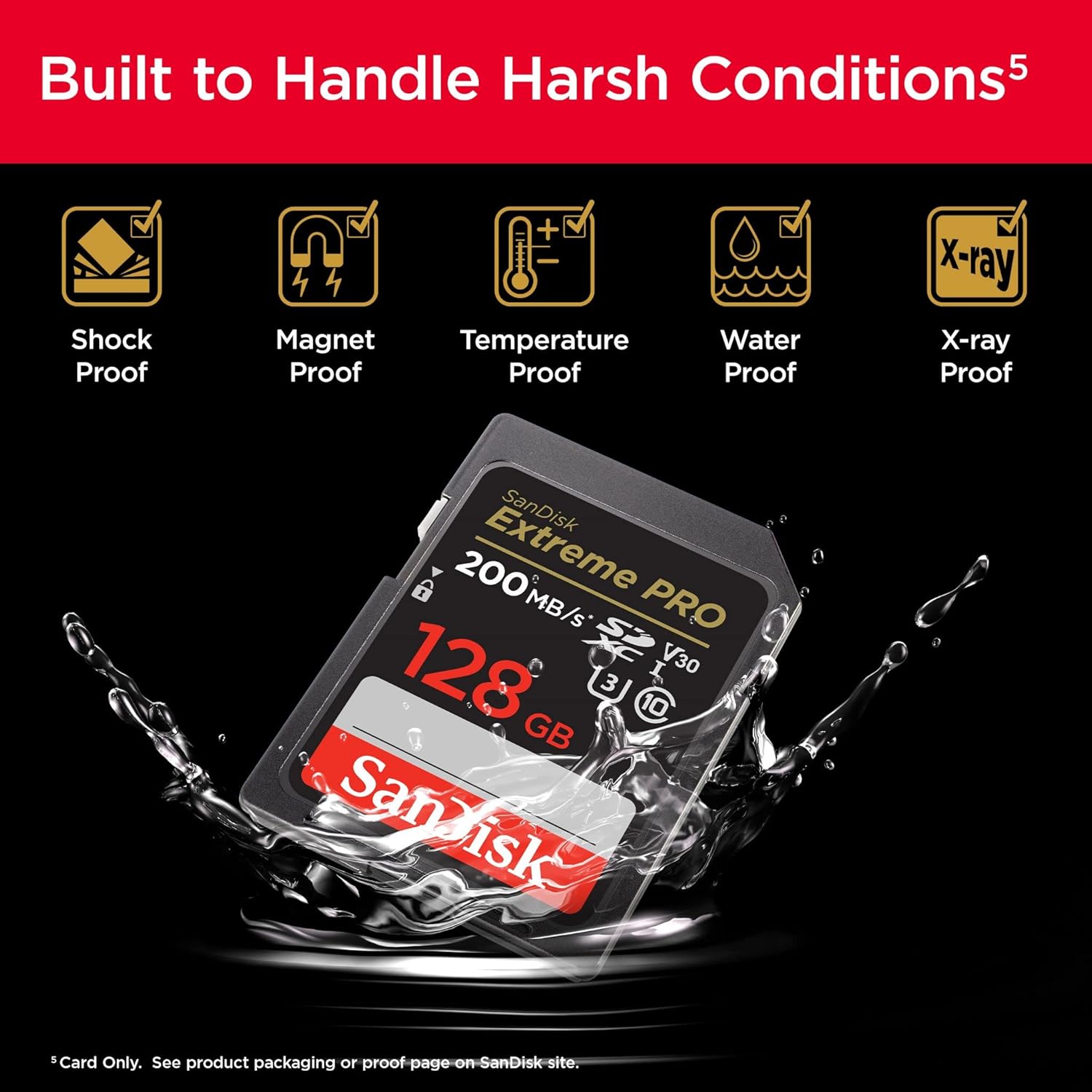 SanDisk Extreme PRO 128GB SDXC Memory Card – UHS-I, Class 10, U3, V30 – Up to 200MB/s, 4K UHD, QuickFlow Technology, Includes RescuePro Deluxe Software