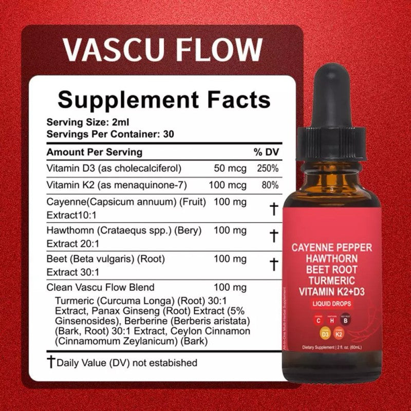 Cayenne Pepper Liquid Drops + Hawthorn Berry Supplement, Vitamin D3 K2 Beet Root Powder, Ceylon Cinnamon, Turmeric Curcumin, Organic Panax Ginseng, Berberine Extract