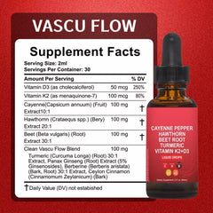 Cayenne Pepper Liquid Drops + Hawthorn Berry Supplement, Vitamin D3 K2 Beet Root Powder, Ceylon Cinnamon, Turmeric Curcumin, Organic Panax Ginseng, Berberine Extract