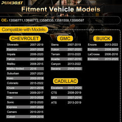 TPMS 315MHz GM Preprogrammed Tire Sensor Fits:-Chevrolet Silverado 07-19/Equinox 07-22/Tahoe 07-20/Traverse 09-17/:-Cadillac Escalade 07-20/-GMC Yukon 07-20/Sierra 07-19/OE#13598771(4 PCS)