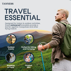 Tanness 12-Pack Mosquito Repellent Bracelets – DEET-Free Insect Bands for Kids & Adults, Long-Lasting Outdoor Protection for Travel, Camping & Holidays