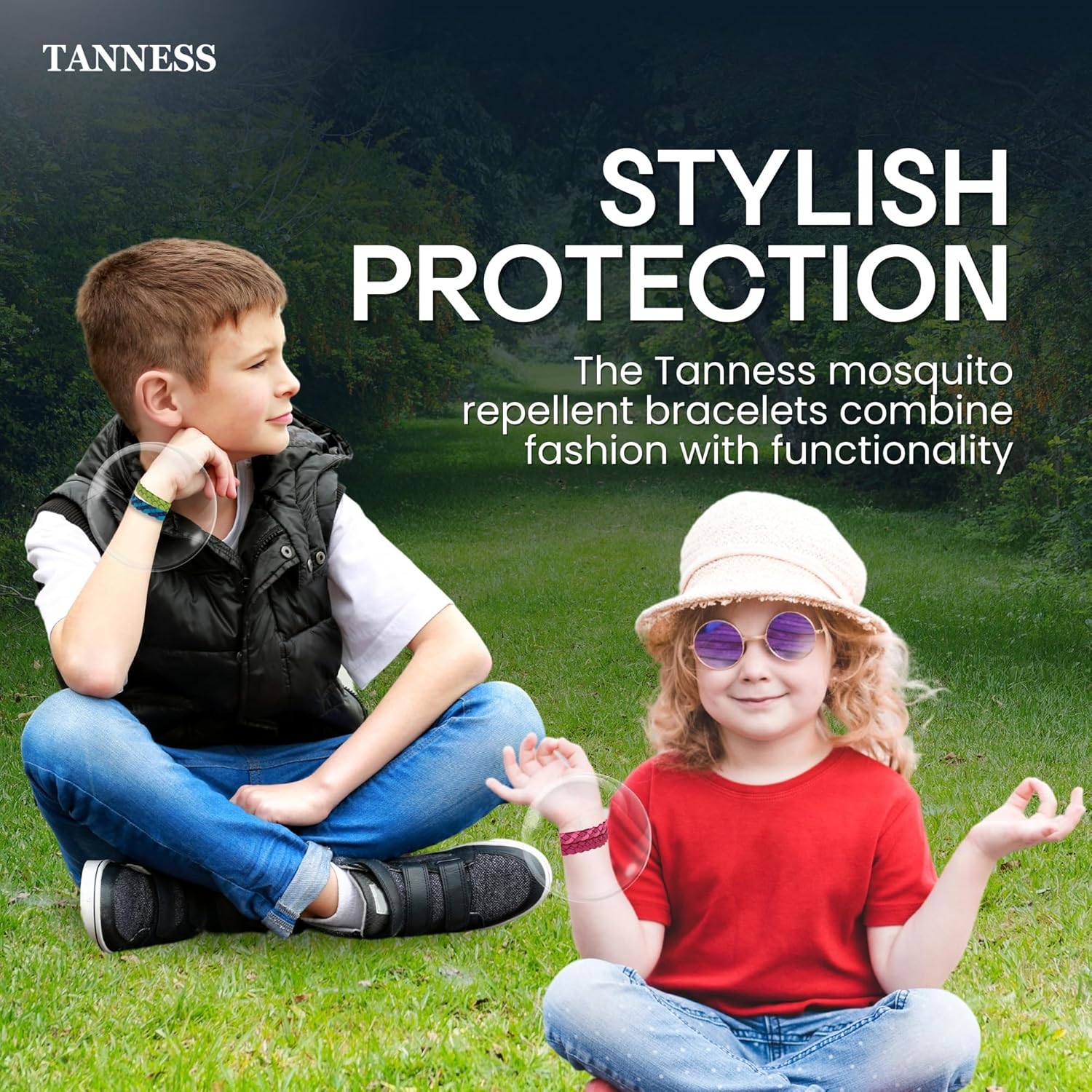 Tanness 12-Pack Mosquito Repellent Bracelets – DEET-Free Insect Bands for Kids & Adults, Long-Lasting Outdoor Protection for Travel, Camping & Holidays