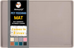 MateeyLife Silicone Pet Food Mat – Waterproof, Anti-Slip Feeding Mat with Raised Edges for Dogs & Cats – Floor Protector for Food & Water Spills