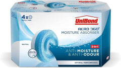 UniBond AERO 360° Moisture Absorber Refills – 4 x 450g Tabs, Ultra-Absorbent & Odour Neutralising, for AERO 360° Dehumidifiers