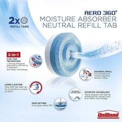 UniBond AERO 360° Moisture Absorber Refills – 4 x 450g Tabs, Ultra-Absorbent & Odour Neutralising, for AERO 360° Dehumidifiers