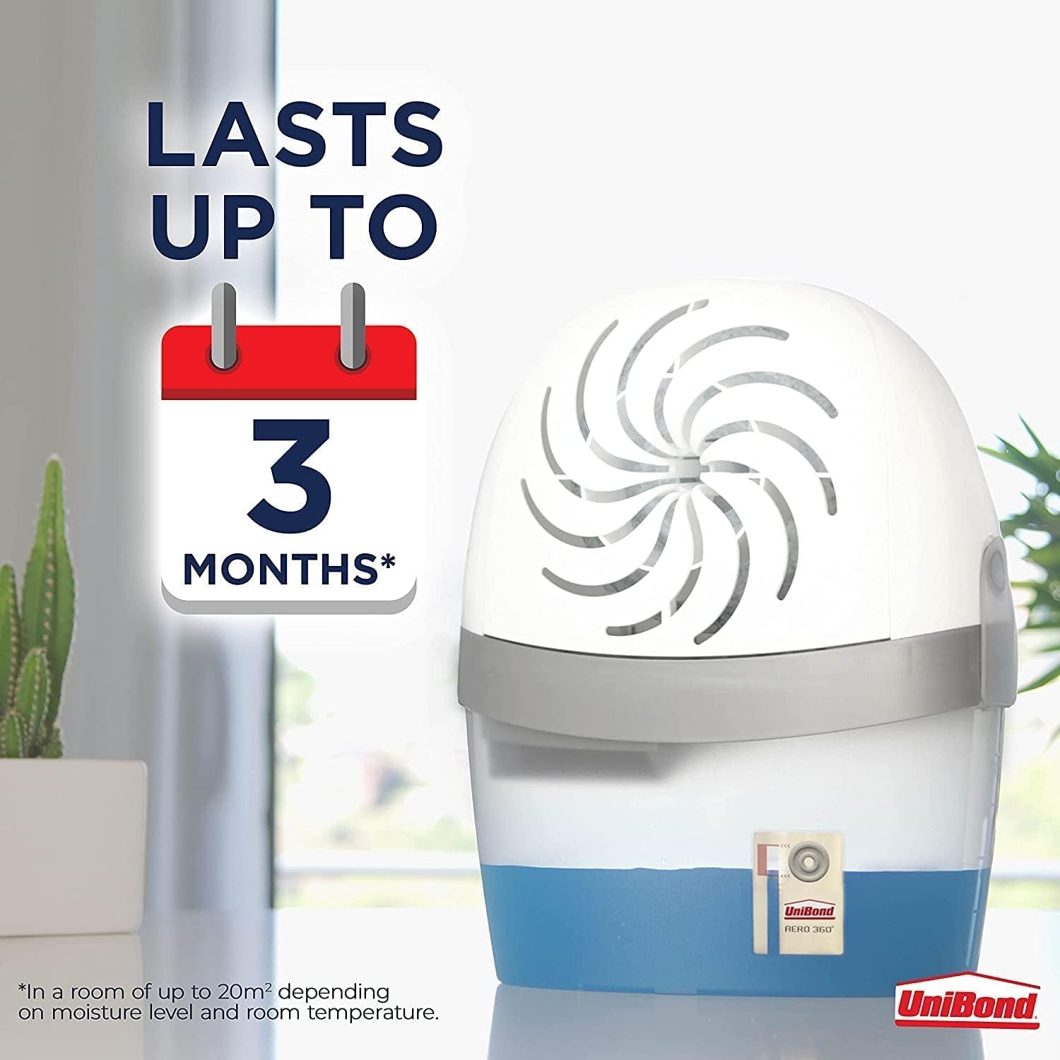 UniBond AERO 360° Moisture Absorber Refills – 4 x 450g Tabs, Ultra-Absorbent & Odour Neutralising, for AERO 360° Dehumidifiers
