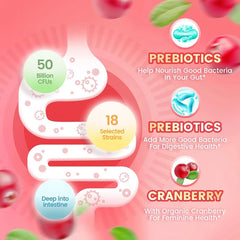 Women’s Probiotic Gummies – Vaginal pH & Flora Balance with Cranberry and Vitamin C for Odor, Yeast & Immune Support
