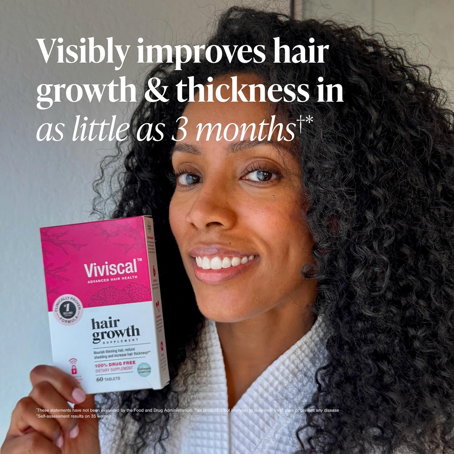 Viviscal Women’s Hair Growth Supplements – Thicker, Fuller Hair Support for Thinning & Hair Loss with Biotin & Marine Collagen – Drug-Free, 180 Tablets (90-Day Supply)