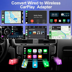 2025 Upgraded Wireless CarPlay Adapter – Convert Wired to Wireless CarPlay, Plug & Play Dongle, Compatible with iPhone iOS 12+ and Cars from 2016 (Black)
