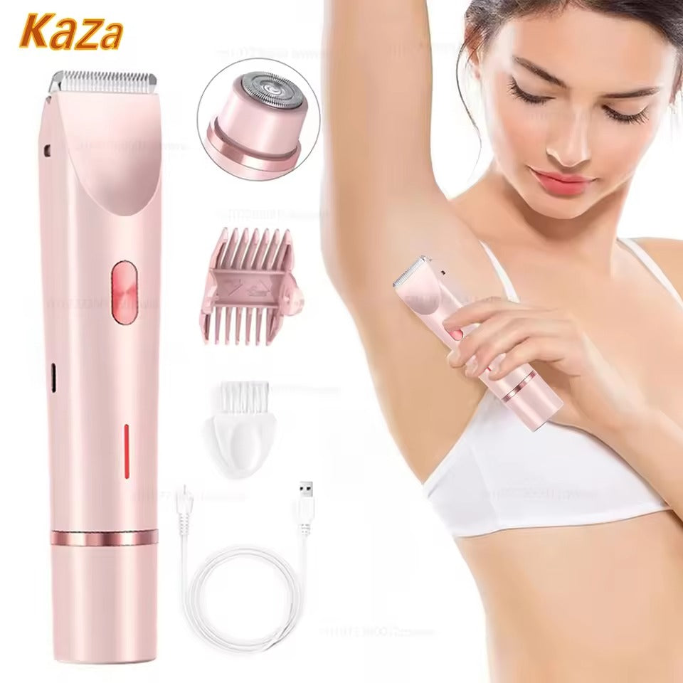 Electric Shaver for Women – Dual-Head Razor & Trimmer for Legs, Underarms, Bikini Line & Body Hair Removal