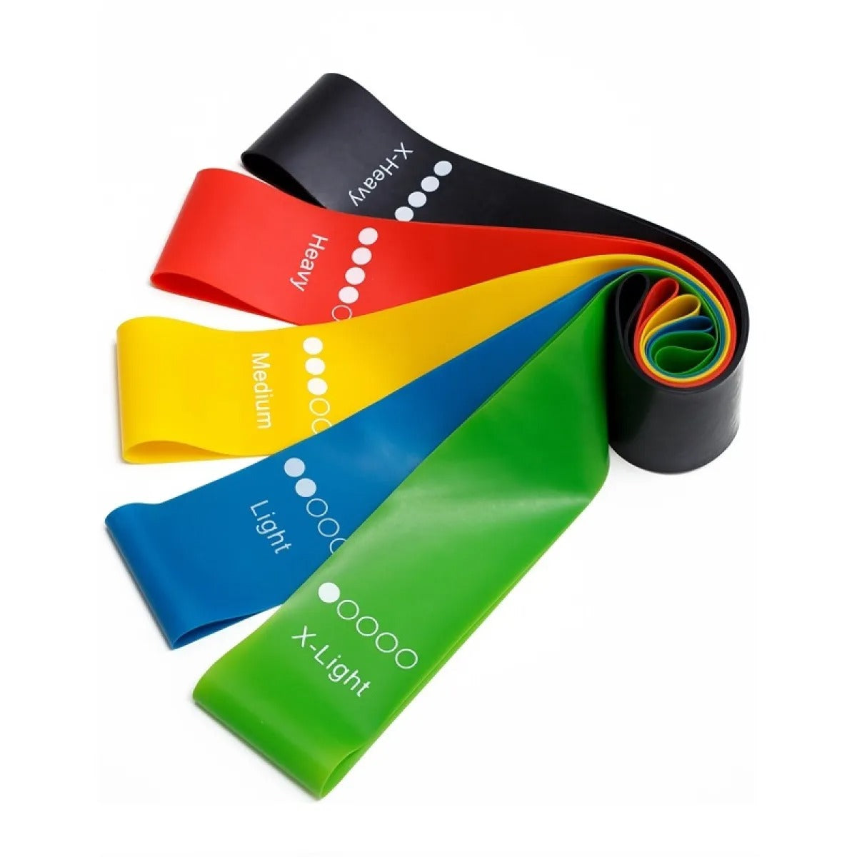 Yoga Resistance Bands Set – 0.35mm to 1.1mm Elastic Workout Bands for Pilates, Training, and Fitness – Indoor/Outdoor Exercise Equipment