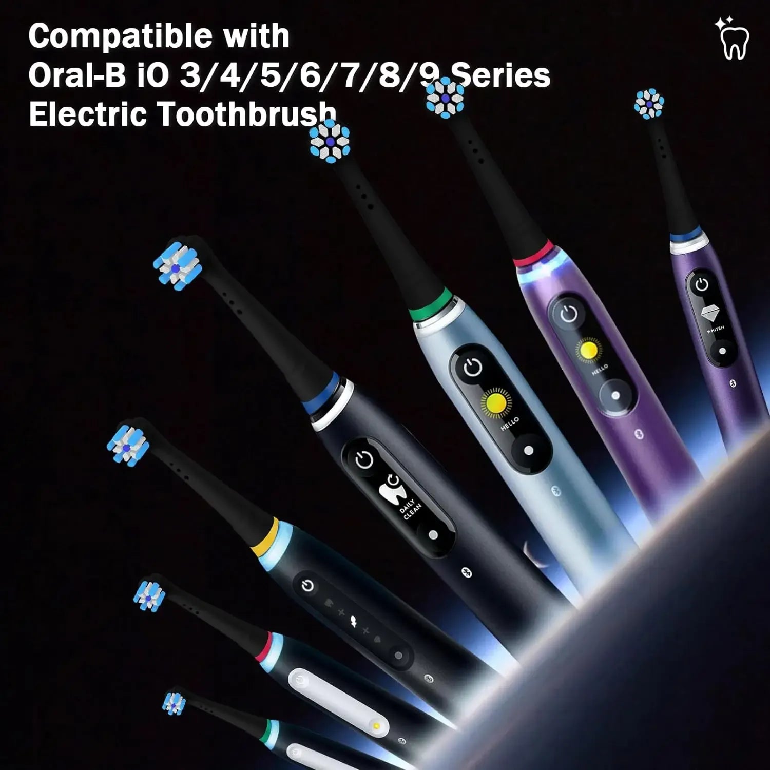 16PCS Compatible with Oral-B iO Series 3–10 Ultimate Clean Electric Toothbrush Replacement Heads