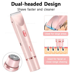 Electric Shaver for Women – Dual-Head Razor & Trimmer for Legs, Underarms, Bikini Line & Body Hair Removal