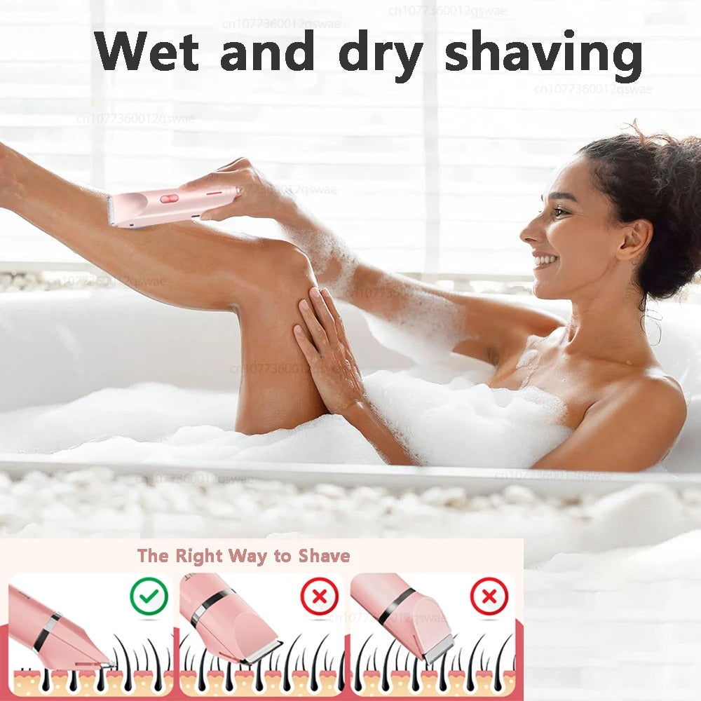 Electric Shaver for Women – Dual-Head Razor & Trimmer for Legs, Underarms, Bikini Line & Body Hair Removal