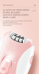 Kemei KM-189B Electric Epilator for Women – Waterproof, Rechargeable Shaver with 2-Speed Settings for Legs & Bikini Area